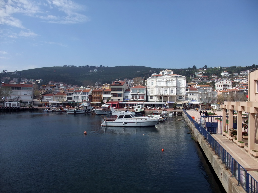 Houses and boats at Heybeliada island, viewed from the ferry