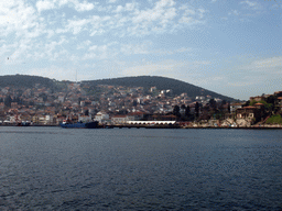 Houses and boats at Heybeliada island, viewed from the ferry