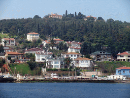 Houses and boats at Heybeliada island, viewed from the ferry