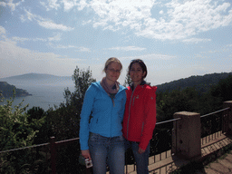 Ana and Nardy at Heybeliada island, with Büyükada island on the background