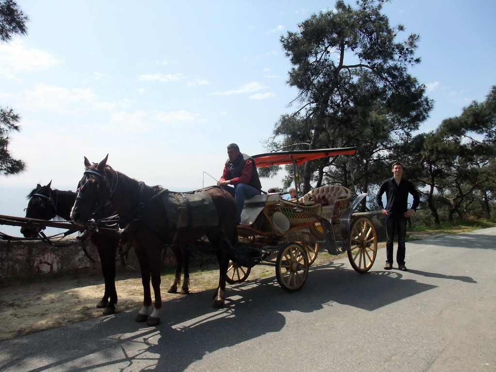 Tim with horses and carriage at Heybeliada island