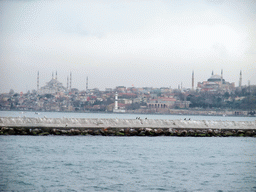 The Blue Mosque and the Hagia Sophia, viewed from the ferry