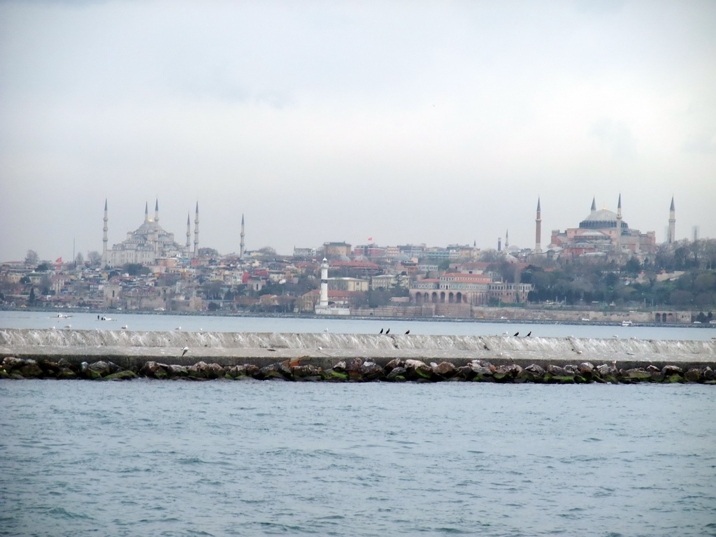 The Blue Mosque and the Hagia Sophia, viewed from the ferry