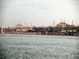 The Blue Mosque and the Hagia Sophia, viewed from the ferry