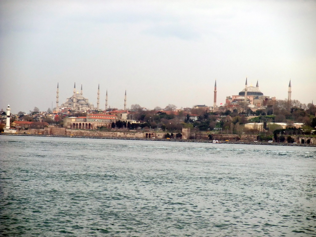 The Blue Mosque and the Hagia Sophia, viewed from the ferry