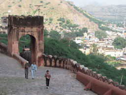 Gate and elephant at the road from Jaigarh Fort to Amber Fort