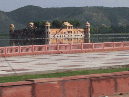 The Jal Mahal palace (`Water Palace`) at the Man Sagar lake, viewed from the car