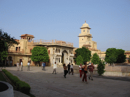 Main Square at the City Palace with the Virendra Pol gate and the Clock Tower