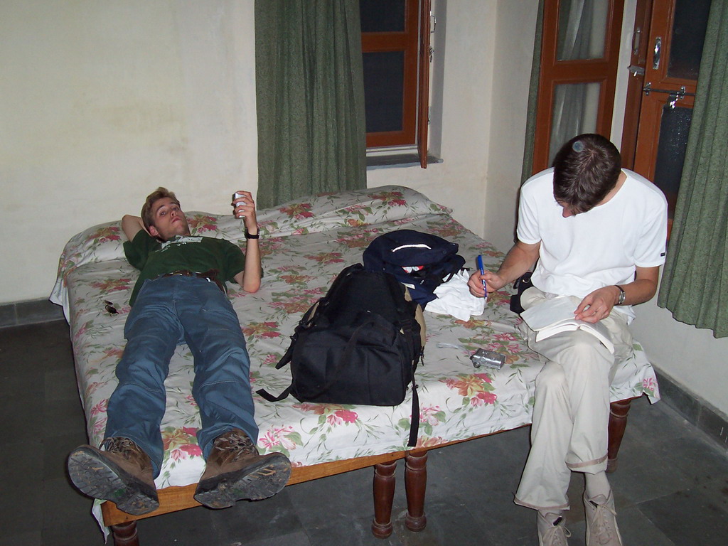 Tim and Rick in our room in the Rajasthan Palace Hotel