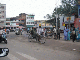 Rickshaws on a street in the city center