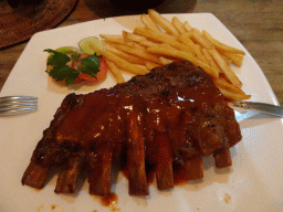 Spare ribs and fries for dinner at the Fat Chow Temple Hill restaurant