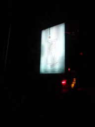 Sign of the Fat Chow Temple Hill restaurant at the Jalan Raya Uluwatu street, by night