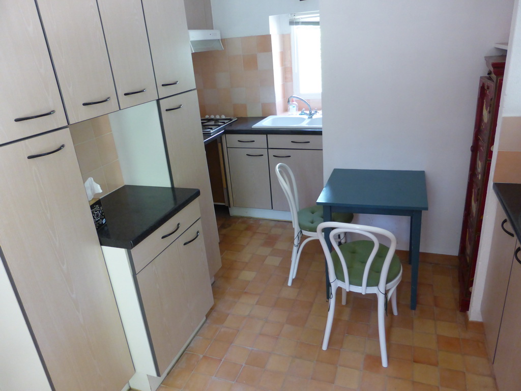 Kitchen of our apartment at the Château de Beauregard castle