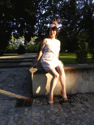 Miaomiao at the garden at the back side of the Château de Beauregard castle