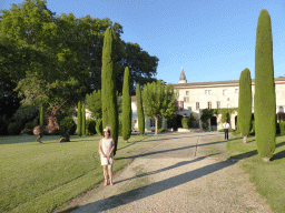 Miaomiao at the garden at the left side of the Château de Beauregard castle