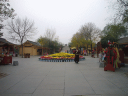 Flowers and shops at Qingming Shanghe Park