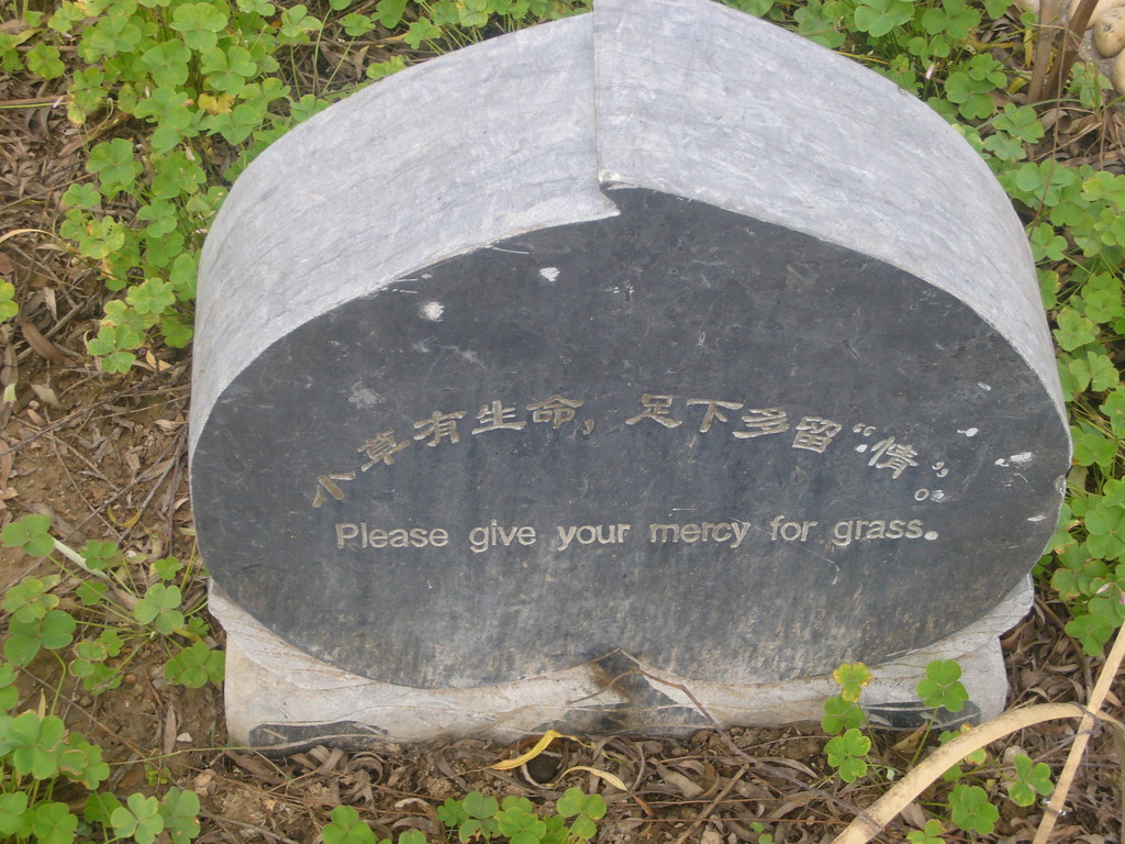 Chinglish sign at Qingming Shanghe Park