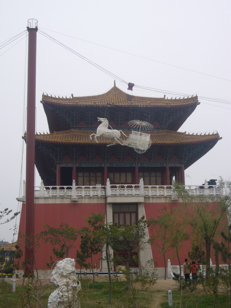 Pavilion with hanging horse and wagon at Qingming Shanghe Park