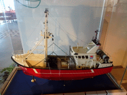 Scale model of a ship at the Seafarm restaurant
