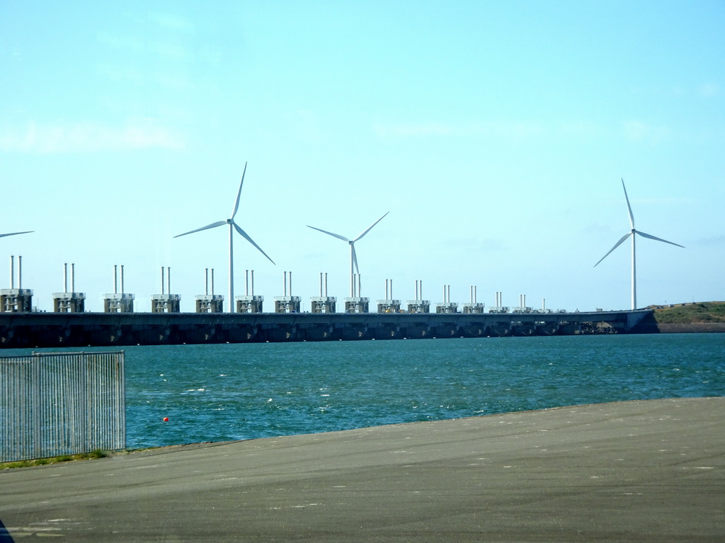 The Oosterscheldekering dam, viewed from the Jacobahaven street