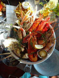 Seafood for dinner at the Seafarm restaurant