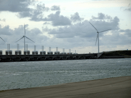 The Oosterscheldekering dam, viewed from the Jacobahaven street