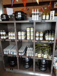 Local products for sale at the Proef Zeeland restaurant at the Neeltje Jans island