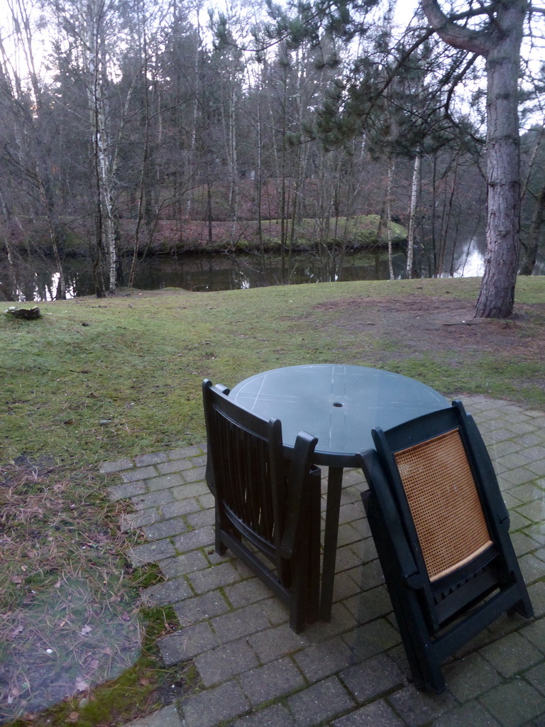 Garden and lake at the back side of our holiday home at the Center Parcs Kempervennen holiday park