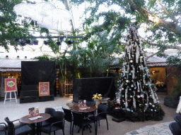 Square with christmas tree at the Market Dome of the Center Parcs Kempervennen holiday park