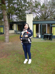 Miaomiao and Max in the garden at the back side of our holiday home at the Center Parcs Kempervennen holiday park