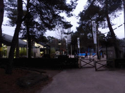 Front of the Sport Center at the Center Parcs Kempervennen holiday park, at sunset