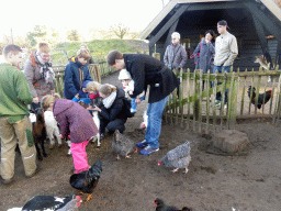 Tim and Max with goats and chickens at the Petting Zoo at the Center Parcs Kempervennen holiday park