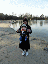 Miaomiao and Max at the east side of the beach at the Center Parcs Kempervennen holiday park