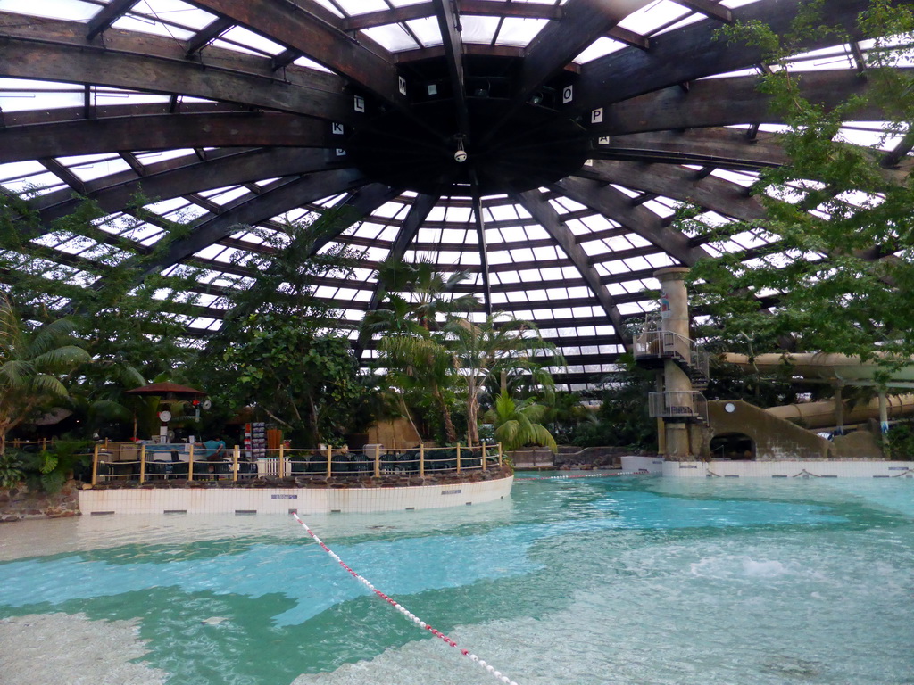 Interior of the Aqua Mundo swimming pool of the Center Parcs Kempervennen holiday park