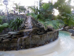 Waterfall and slide at the Aqua Mundo swimming pool of the Center Parcs Kempervennen holiday park