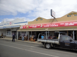 Restaurants at Collingwood Street at Apollo Bay, viewed from our tour bus on the Great Ocean Road