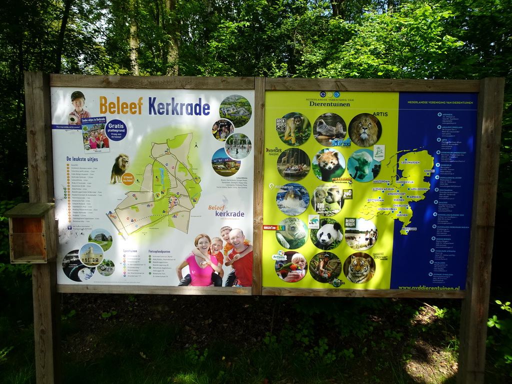 Map of the city and information on the Dutch Zoo Federation, at the entrance to the GaiaZOO at the Dentgenbachweg street