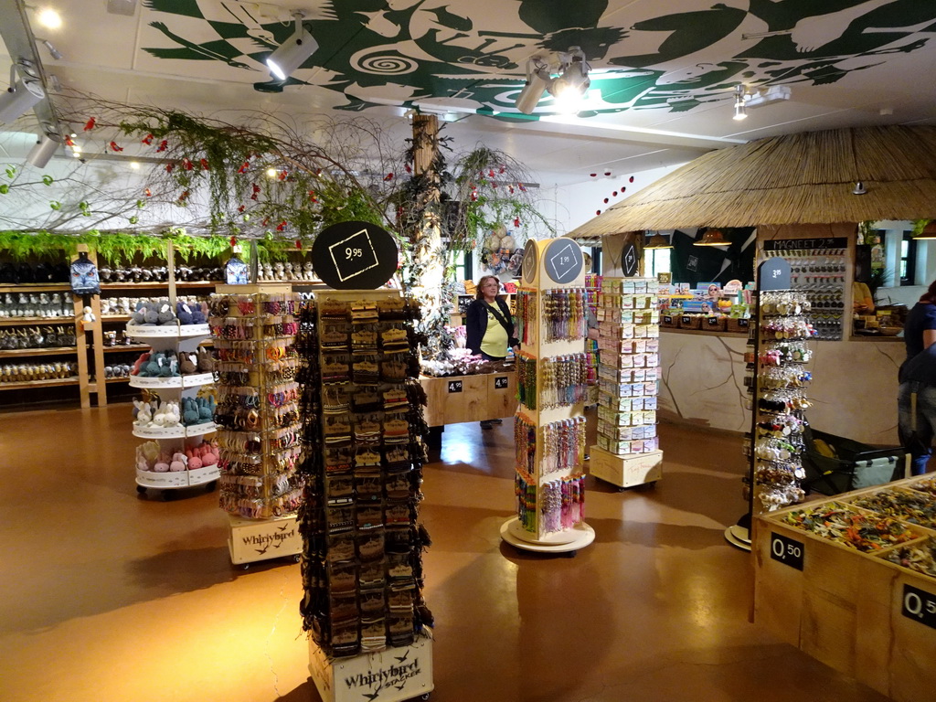 Interior of the souvenir shop at the Taiga area at the GaiaZOO