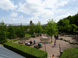 Picknick area and playground at the Taiga area at the GaiaZOO, viewed from the Sequoia café