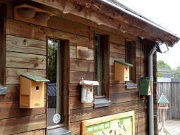 Birdhouses at the Taiga area at the GaiaZOO