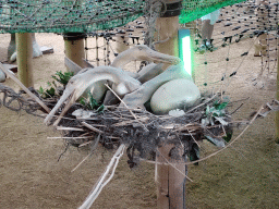 Nest with Pterosaur statues and eggs at the DinoDome at the Limburg area at the GaiaZOO