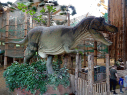 Statue of a Tyrannosaurus Rex at the DinoDome at the Limburg area at the GaiaZOO