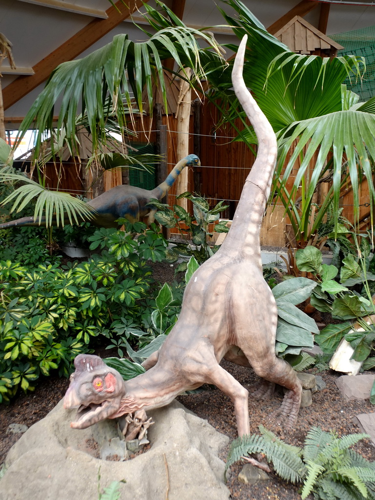 Statue of an Oviraptor at the DinoDome at the Limburg area at the GaiaZOO