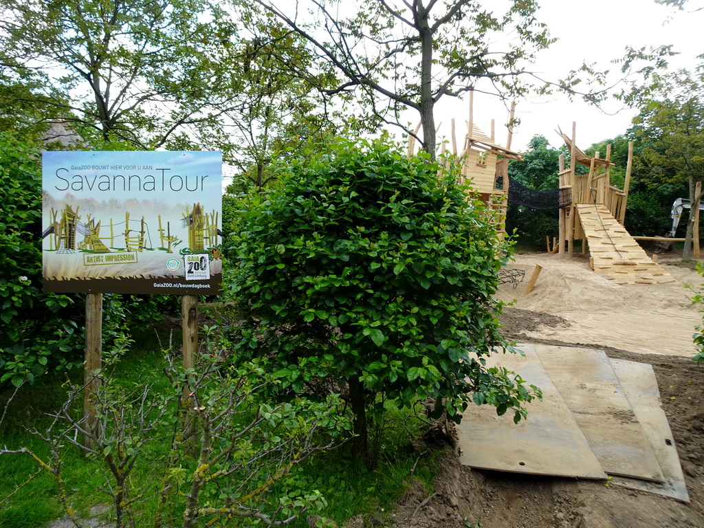 The SavannaTour playground at the Savanna area at the GaiaZOO, under construction