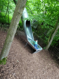 Max on a slide at the JungleTour playground at the Limburg area at the GaiaZOO
