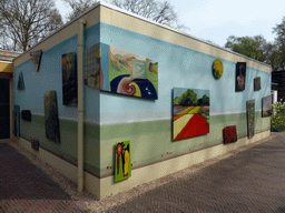 Paintings on the outside wall of the Juliana pavilion at the Keukenhof park