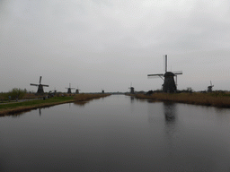 The Nederwaard and Overwaard windmills, viewed from the bridge to the Museum Windmill Nederwaard