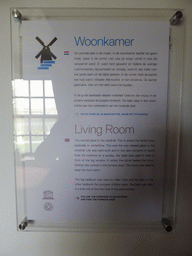 Information on the living room on the ground floor of the Museum Windmill Nederwaard