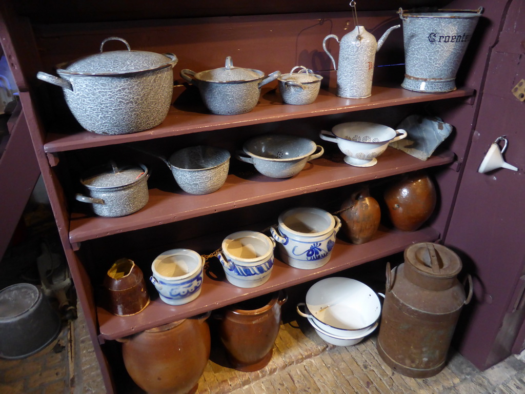 Pottery in the kitchen on the ground floor of the Museum Windmill Nederwaard
