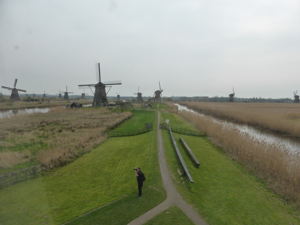 The Nederwaard and Overwaard windmills, viewed from the middle floor of the Museum Windmill Nederwaard